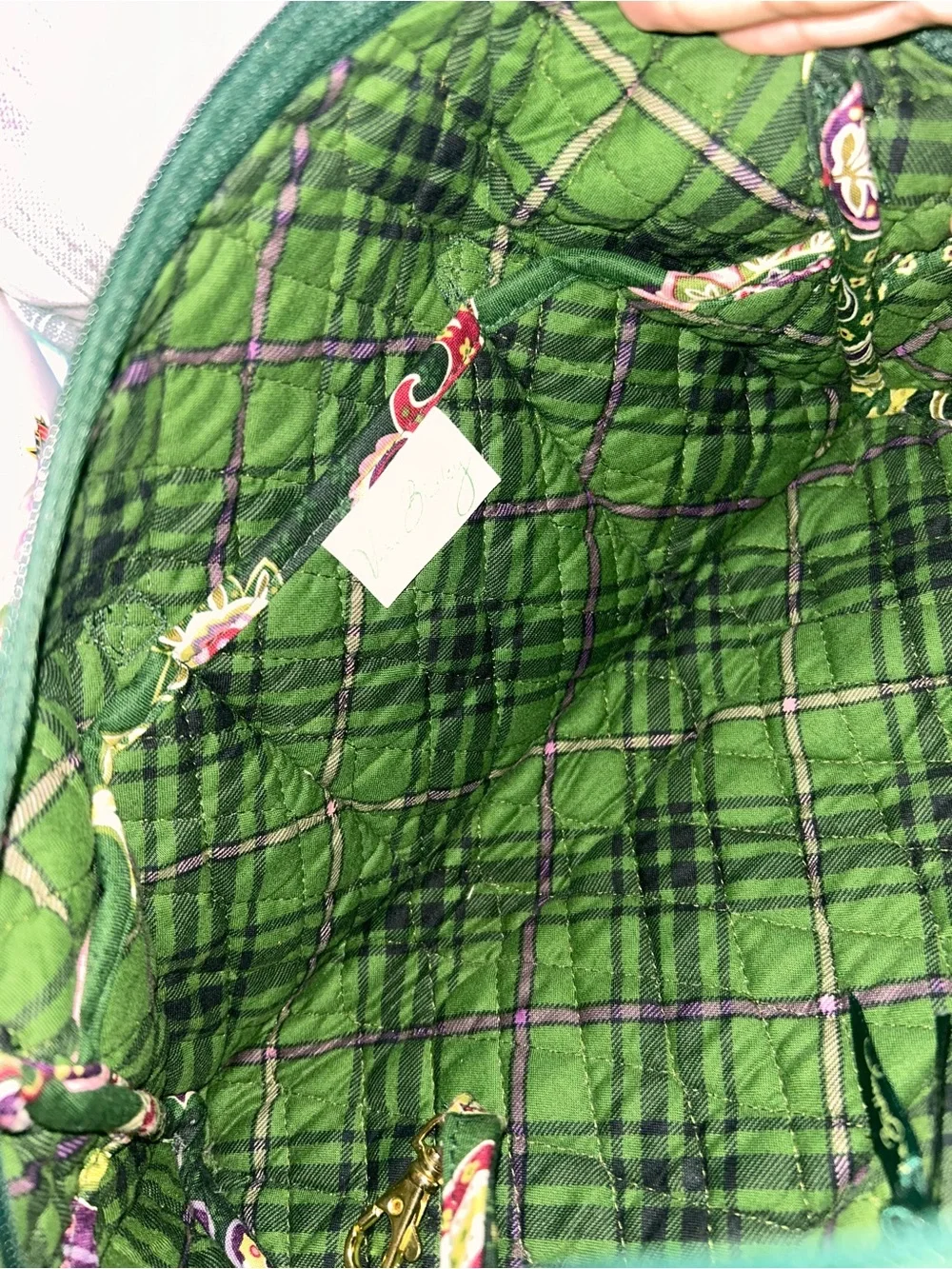 Vera Bradley Vintage Green Quilted Shoulder Bag - Picture 4 of 5